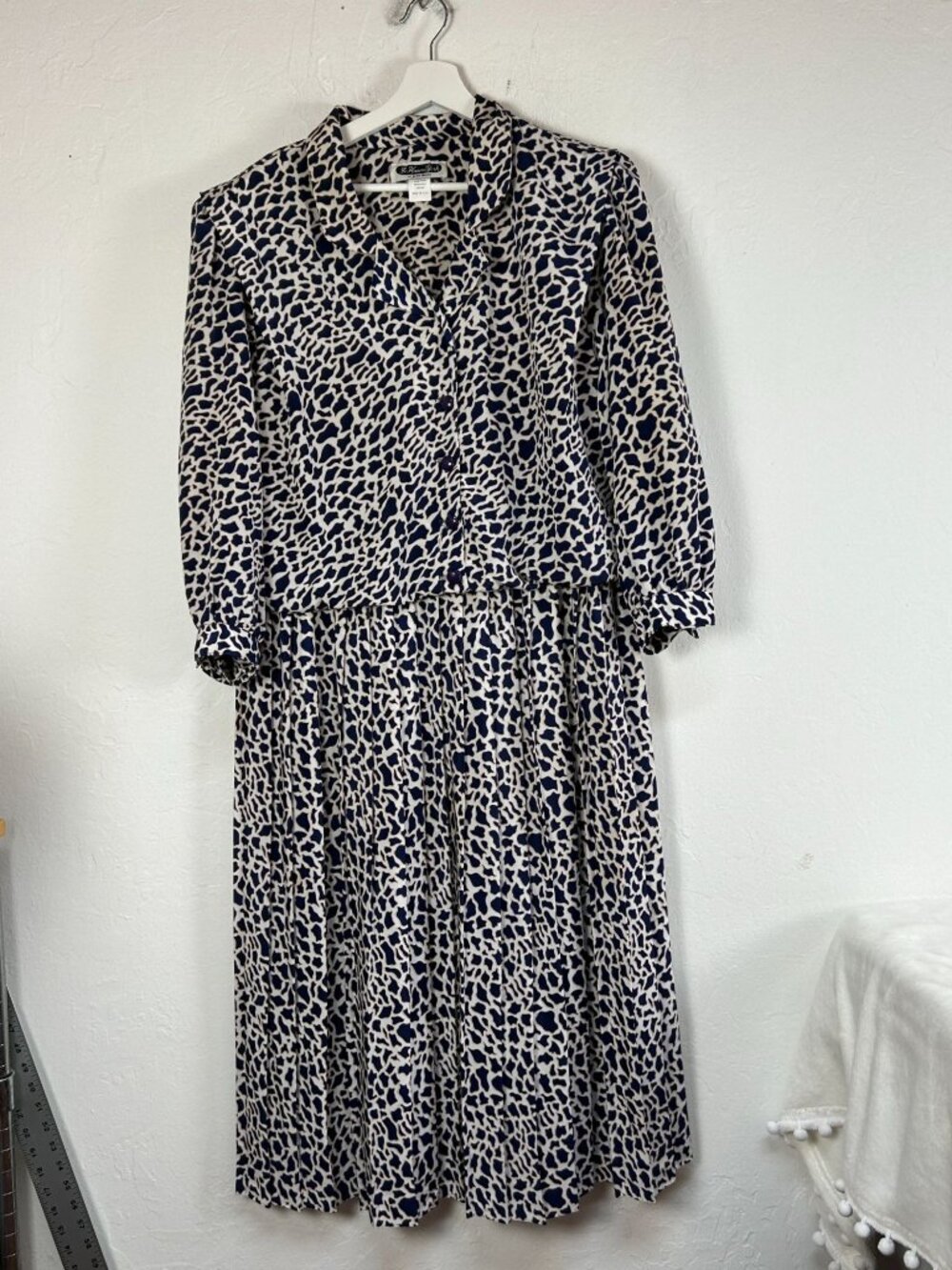 Vintage Jo Hanna York by Joan Davis Vintage Abstract Animal Print Midi Dress 20
